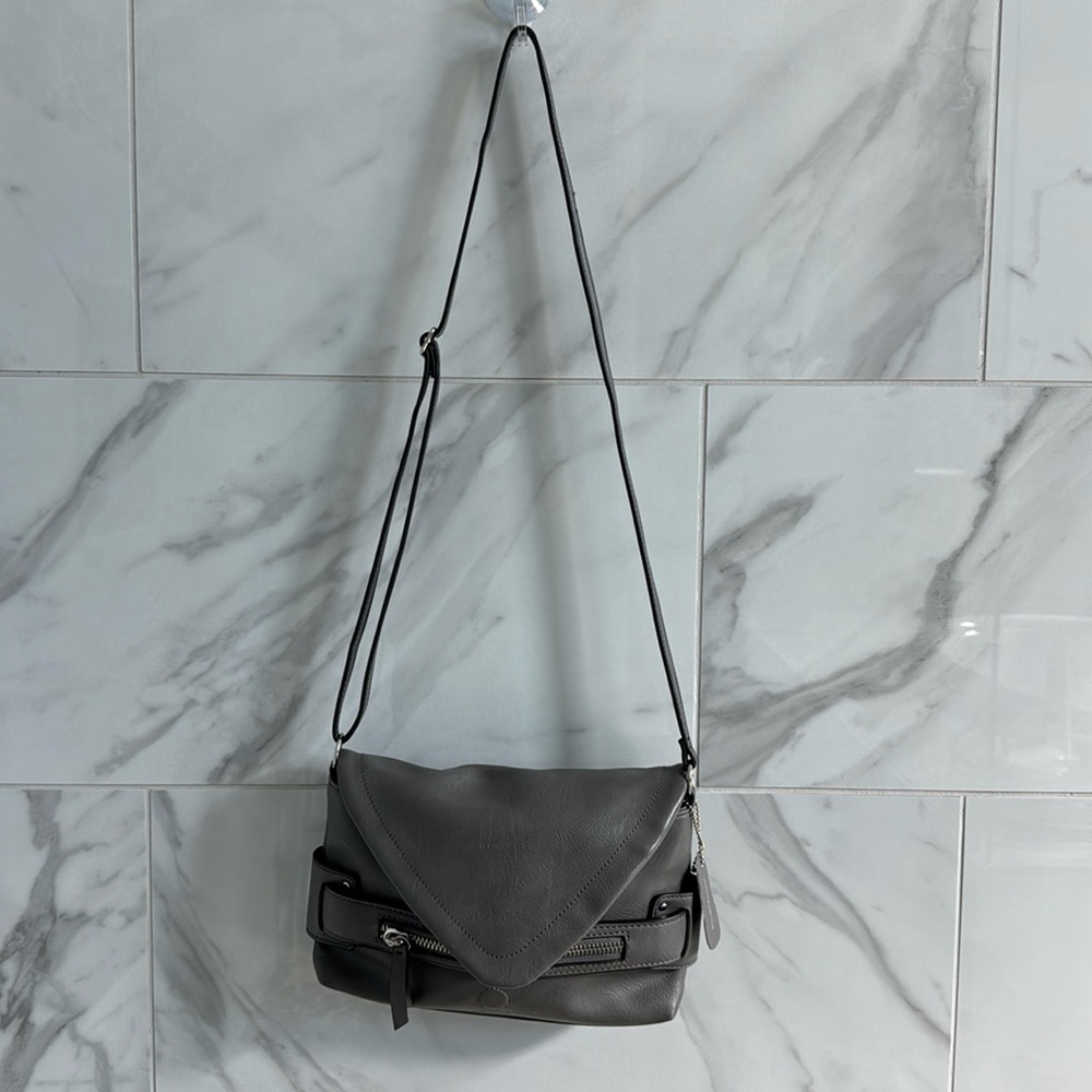 Nicole Miller Gray Purse Cross Body Adjustable Strap